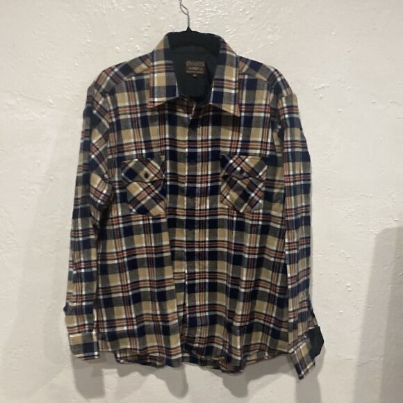 Vintage Gimbels Men Flannel Shirt Men's XL Plaid Long Sleeve Like new - Picture 1 of 5